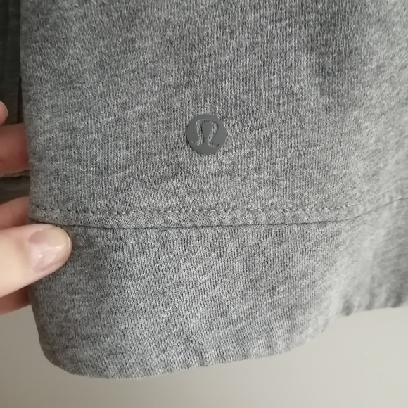 Lululemon Fleece Be True Crewneck Quilted Sweater Side Zippers Heathered Grey 4 - Picture 12 of 16
